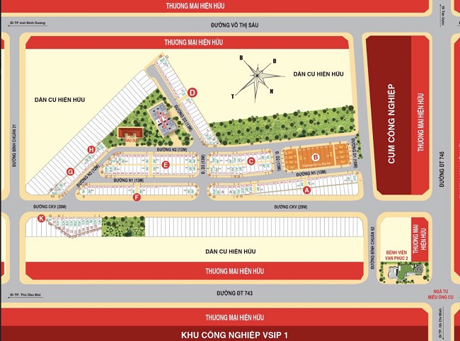 Bản đồ phân lô Minh An - Casa Mall